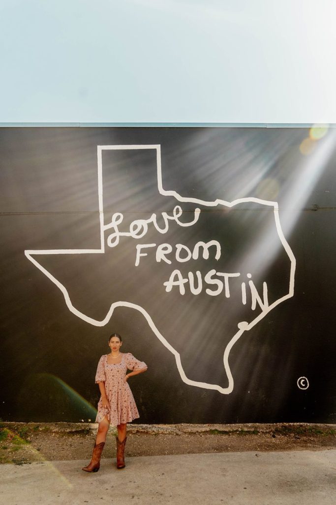 5 best and most Instagrammable murals in Austin, Texas 2 5 best and most Instagrammable murals in Austin, Texas TikTok, greetings from Austin, Love from Austin, Don't mess with Texas, I love you so much mural